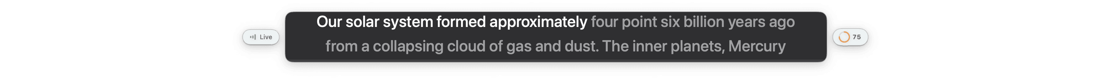 SAYA desktop teleprompter band shown near the camera line.